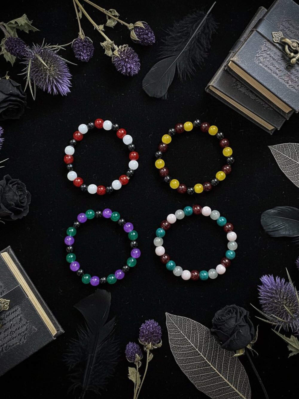 Wicked Ones Beaded Bracelet Set | Handmade Villain Inspired Glass Bead Bracelets